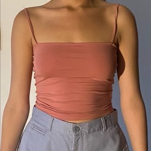 Forever21 pink/peachy noodle strap tank size small